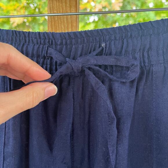 Sigrid Olsen Women's 100% Linen Dark Blue Pull On Pants Size M - Picture 5 of 7